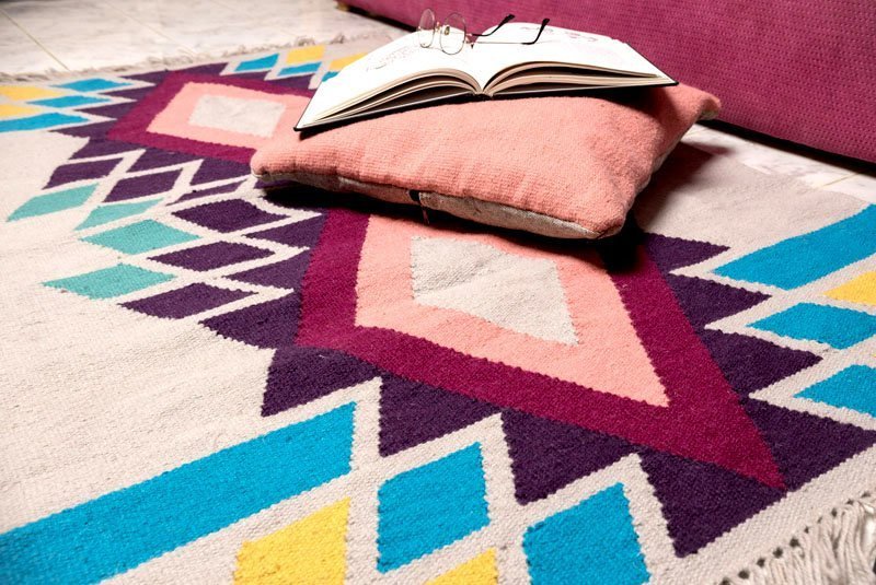 handgjort kilim matta i 100% naturull