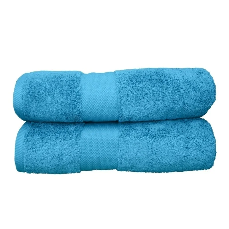 Bath Sheet Towels (90x160cm) - Pack Of 2 - Pagoda Blue