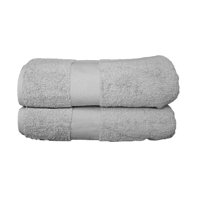 100% Egyptian Cotton  Bath Towels (70x140cm) - Pack Of 2 - Grey