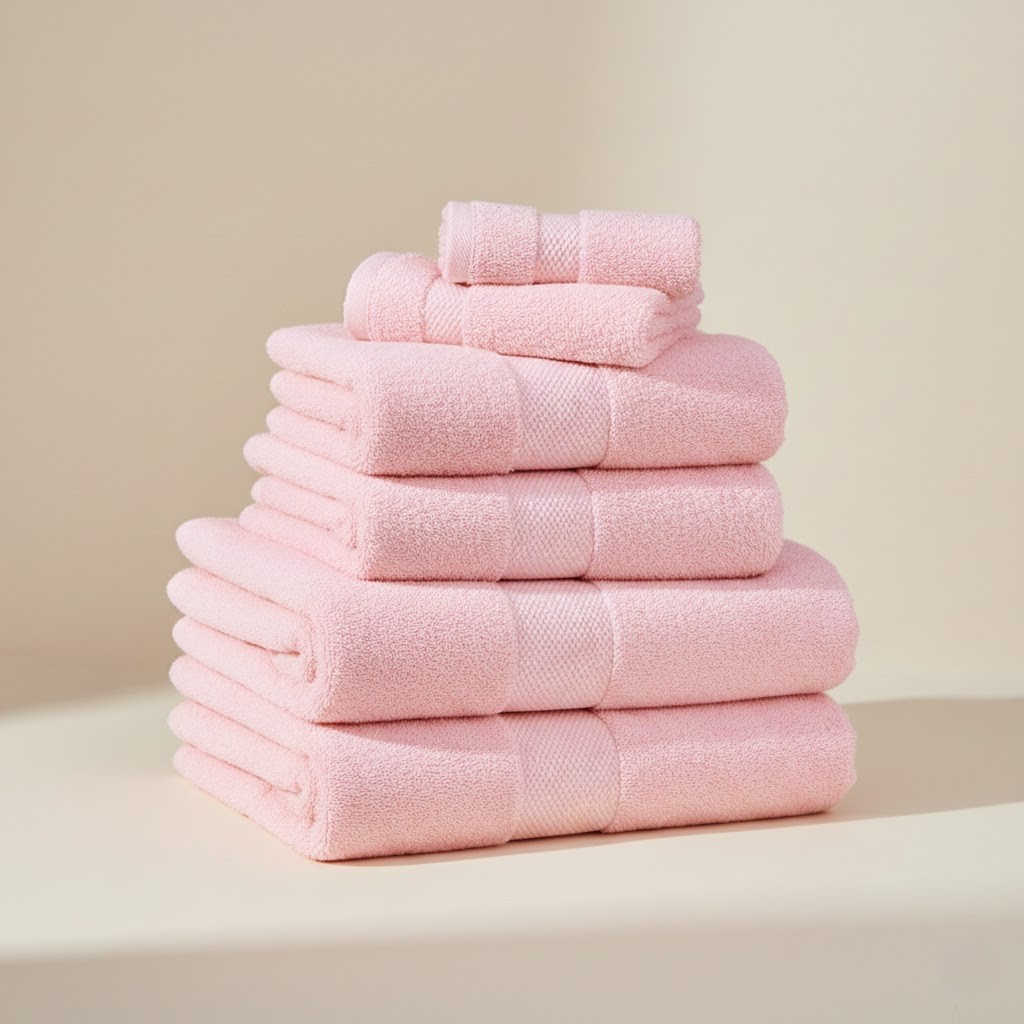 unnamed 3 Set of 6 Towels - Pink Set of 6 Towels - Pink - Image 2