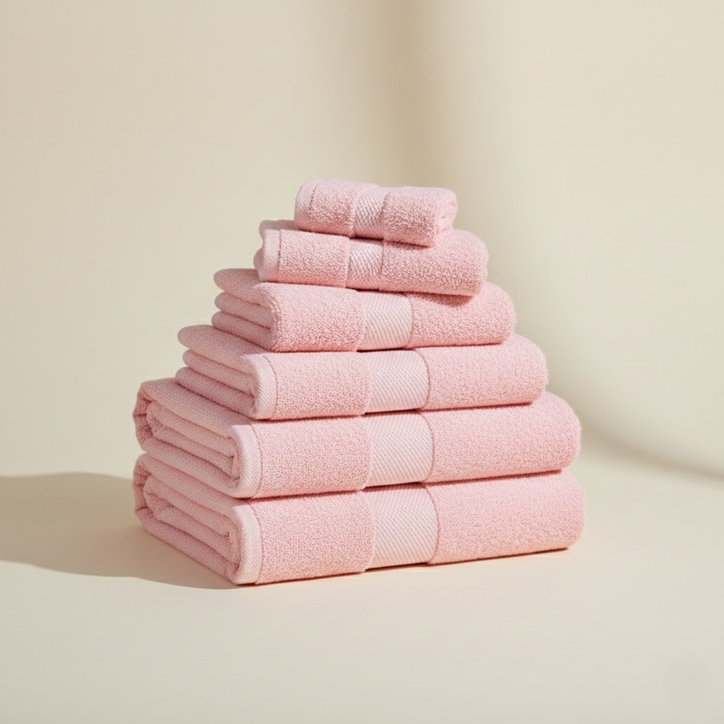 unnamed 5 Set of 6 Towels - Pink Set of 6 Towels - Pink - Image 3